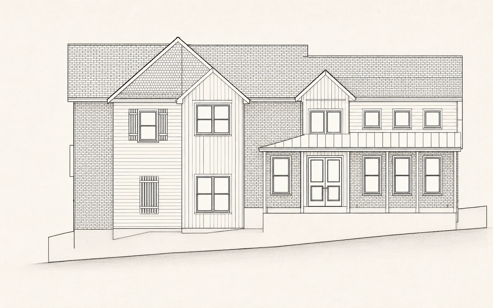 Residential elevation study from Farris Builds